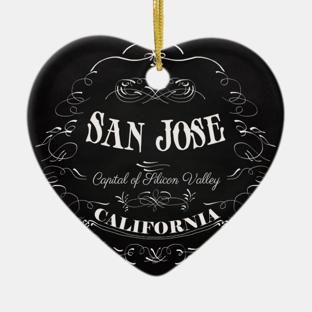 Ornement En Céramique San Jose, la Californie - capitale de Silicon (Devant)