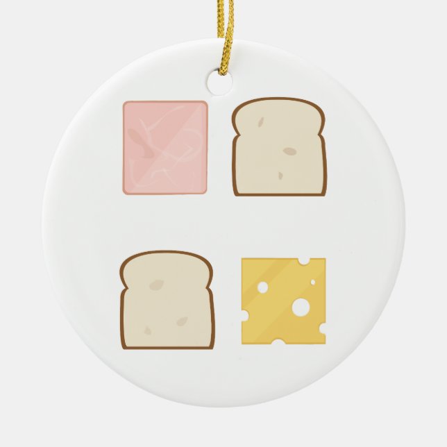 Ornement En Céramique Sandwich au jambon (Devant)
