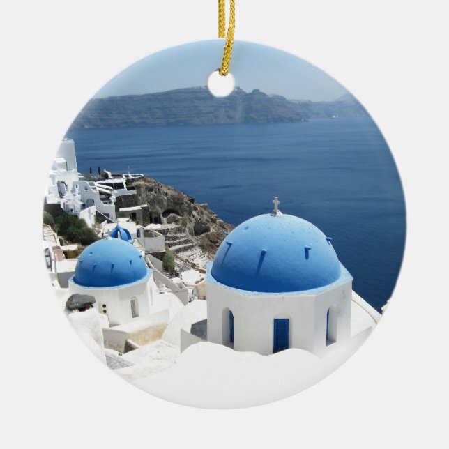 Ornement En Céramique Santorin Grèce (Devant)