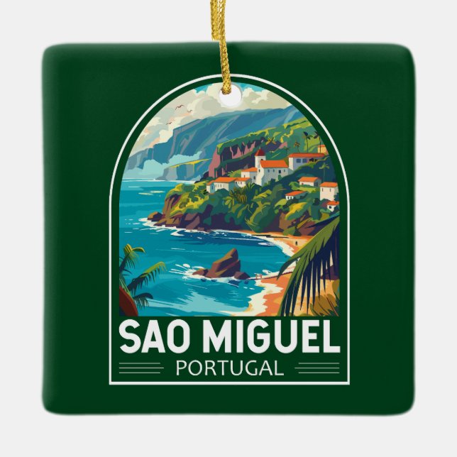 Ornement En Céramique Sao Miguel Island Portugal Travel Art (Devant)