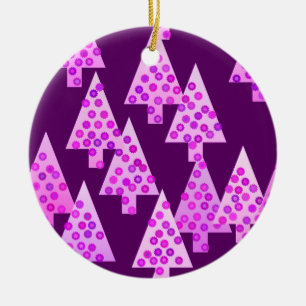 Ornement En Céramique Sapins de Noël à fleurs modernes - violet améthyst