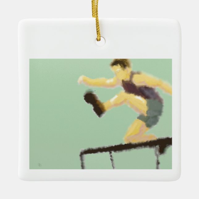 Ornement En Céramique Sauter au-dessus de l'art des obstacles (Devant)