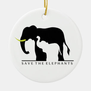 Ornement En Céramique Sauvez les éléphants