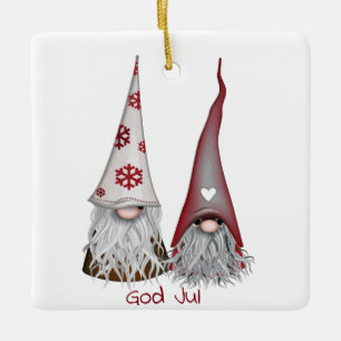 Ornement En Céramique Scandinavian Gnomes