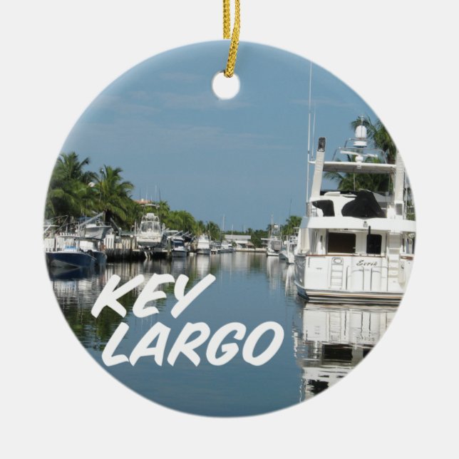 Ornement En Céramique Scène de Key Largo Floride (Devant)
