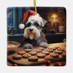 Ornement En Céramique Schnauzer Christmas Cookies Festive Holiday