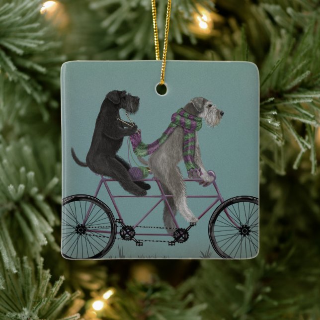 Ornement En Céramique Schnauzer Tandem (Arbre)