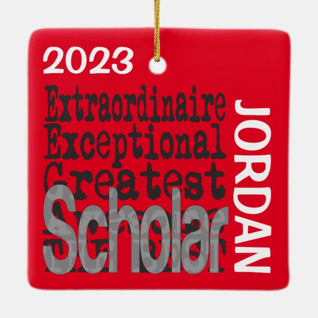 Ornement En Céramique Scholar Extraordinaire PERSONNALISÉ (Dos)