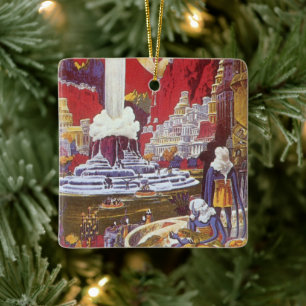 Ornement En Céramique Science-fiction vintage, la ville perdue d'Atlanti