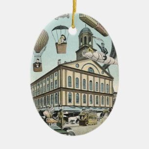 Ornement En Céramique Science-fiction vintage, ville steampunk victorien