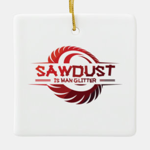 Ornement En Céramique sciure est homme Parties scintillant bois bois tra