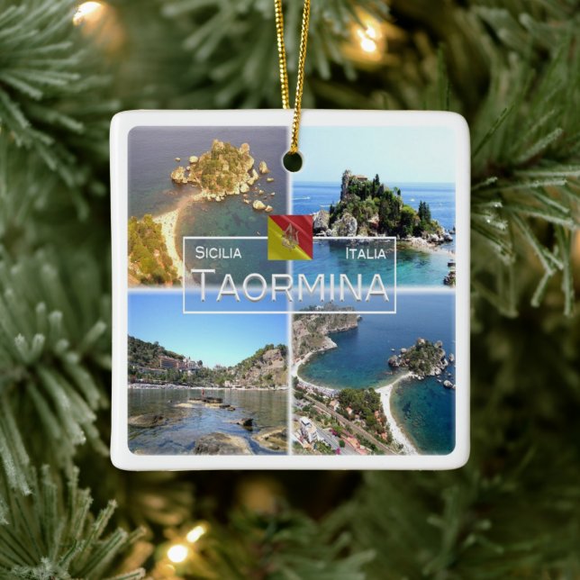 Ornement En Céramique SCL017 TAORMINA Isola Bella, Mosaïque, Sicile, (Arbre)