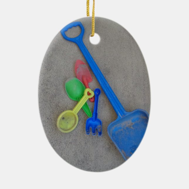 Ornement En Céramique Scoops de sable, Playground Beach été (Dos)