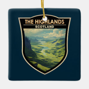 Ornement En Céramique Scotland Highlands Scotland Travel Art Vintage
