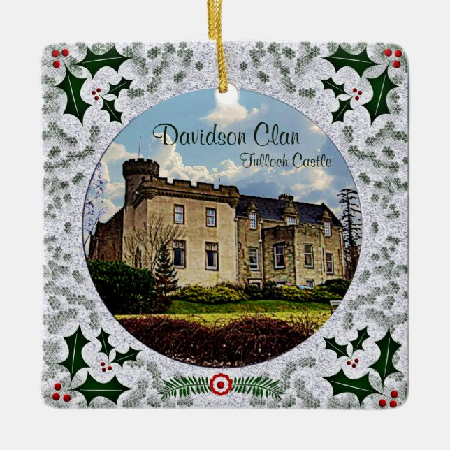 Ornement En Céramique Scottiah Davidson Clan Tulloch Castle Tartan Xmas (Devant)