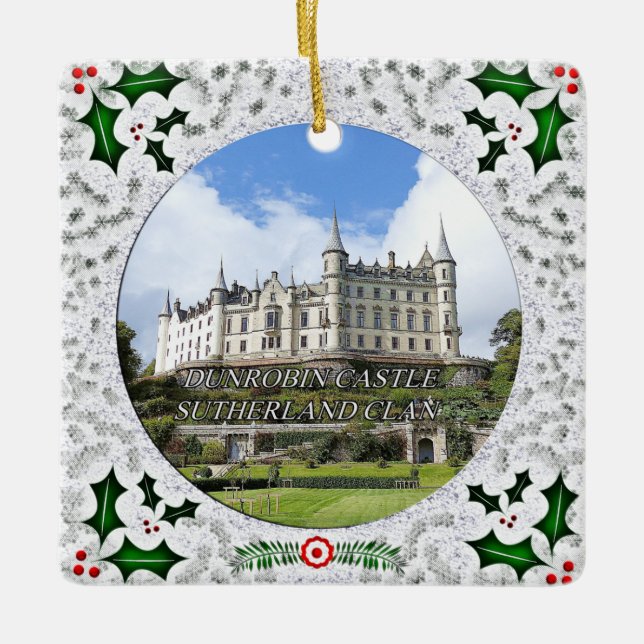 Ornement En Céramique Scottish Sutherland Clan Dunrobin Castle Noël (Devant)