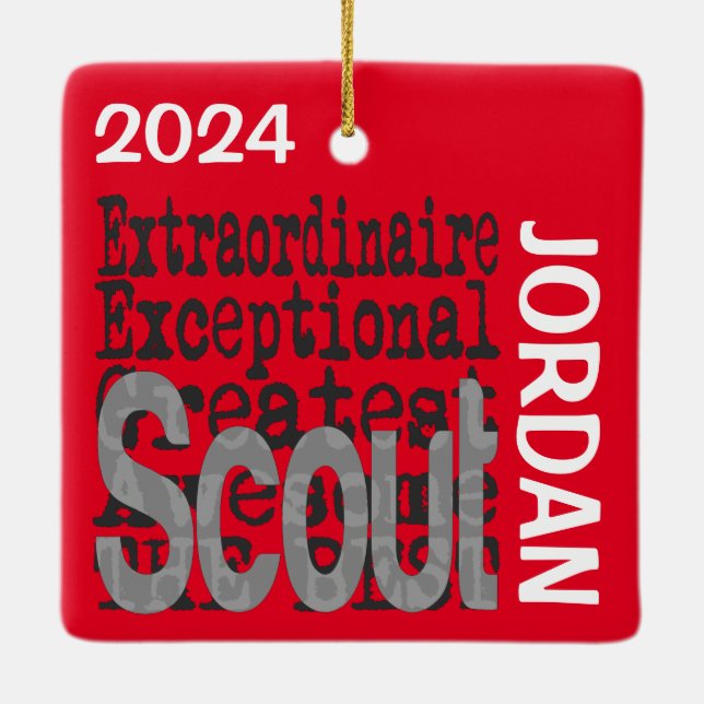 Ornement En Céramique Scout Extraordinaire PERSONNALISÉ (Dos)