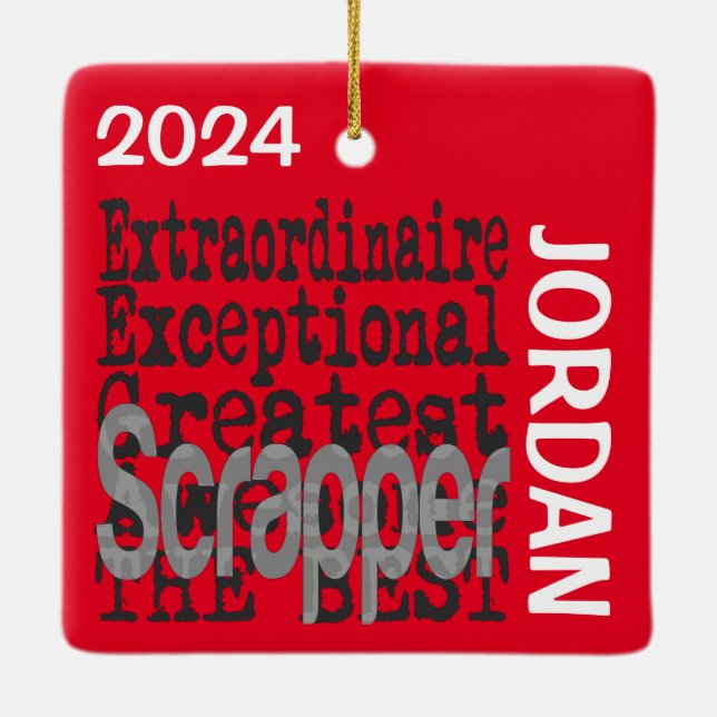 Ornement En Céramique Scrapper Extraordinaire PERSONNALISÉ (Dos)