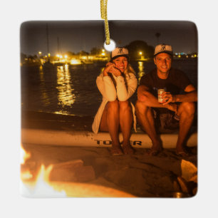 Ornement En Céramique Scrolls élégants 2 côtés personnalisables 2 Photo