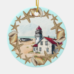 Ornement en céramique Seashell Lighthouse