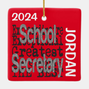 Ornement En Céramique Secrétaire de l'école Extraordinaire CUSTOM