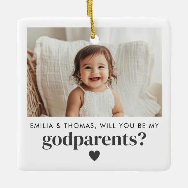 Ornement En Céramique Serez-Vous Mes Parents - Proposition Photo (Devant)