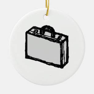 Ornement En Céramique Serviette de bureau ou valise de voyageurs.