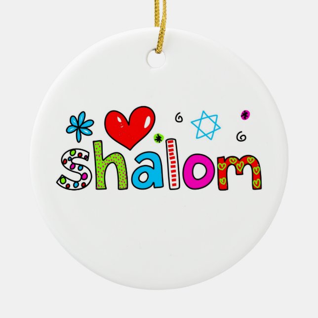 Ornement En Céramique Shalom (Devant)