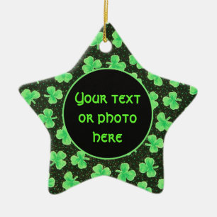 Ornement En Céramique Shamrock et Pois