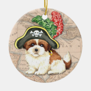 Ornement En Céramique Shih Tzu Pirate