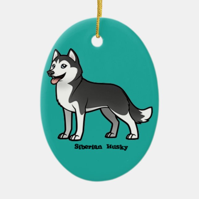 Ornement En Céramique Sibérien Husky (Devant)