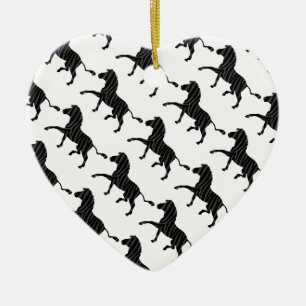 Ornement En Céramique Silhouette d'impression noir et gris Zebra