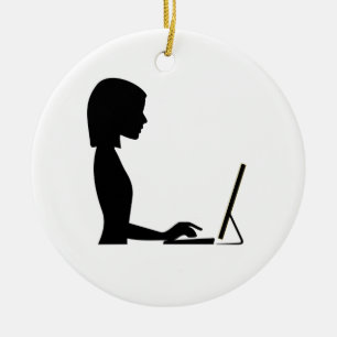 Ornement En Céramique Silhouette féminine