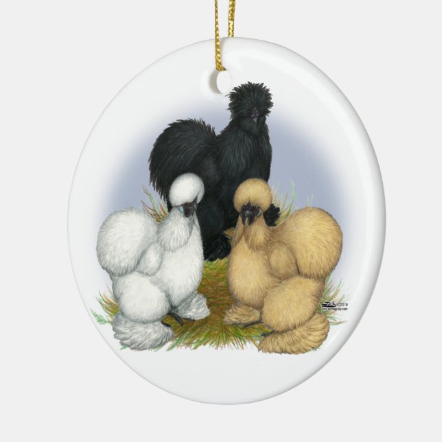 Ornement En Céramique Silkie Trio (Gauche)