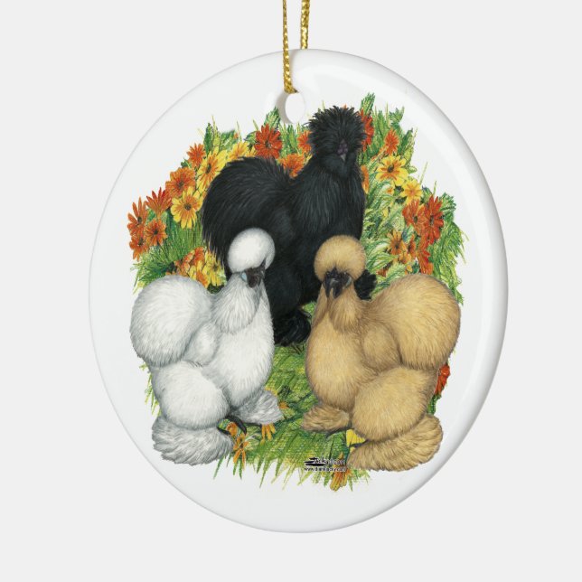 Ornement En Céramique Silkies du jardin de fleurs (Gauche)