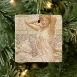 Ornement En Céramique Silver par Albert Joseph Moore, art fin victorien