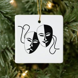 Ornement En Céramique Simple Drame Comedy Masques Agir