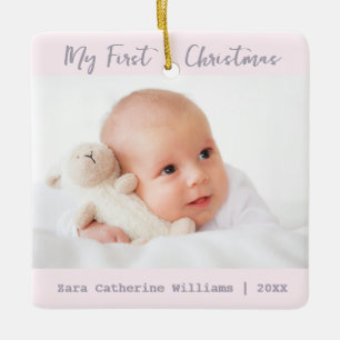 Ornement En Céramique Simple style minimaliste de premier Noël pour bébé