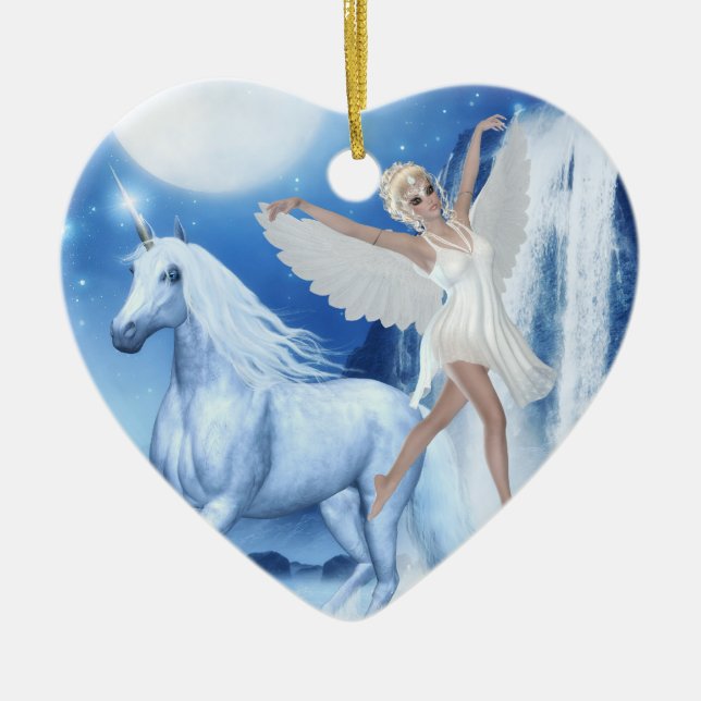 Ornement En Céramique Sky Féerie Aspar et Unicorn (Devant)