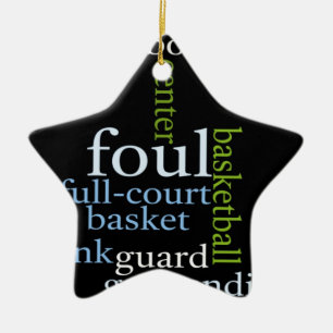 Ornement En Céramique Slam Dunk of Words : Jeu de basket-ball des champi