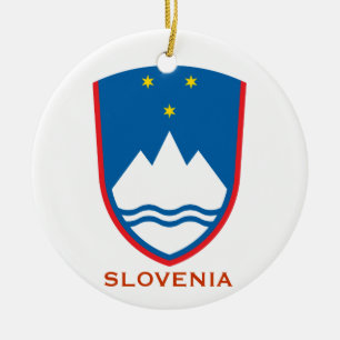 Ornement En Céramique SLOVÉNIE* Organisme de crête Slovski Božični Okras