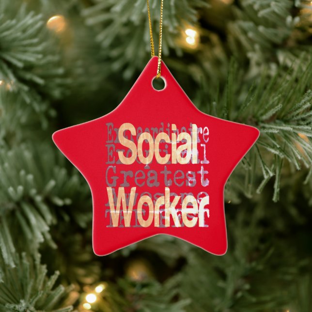 Ornement En Céramique Social Worker Extraordinaire (Arbre)
