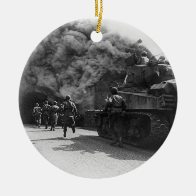 Ornement En Céramique Soldats de la cinquante-cinquième deuxième guerre (Devant)