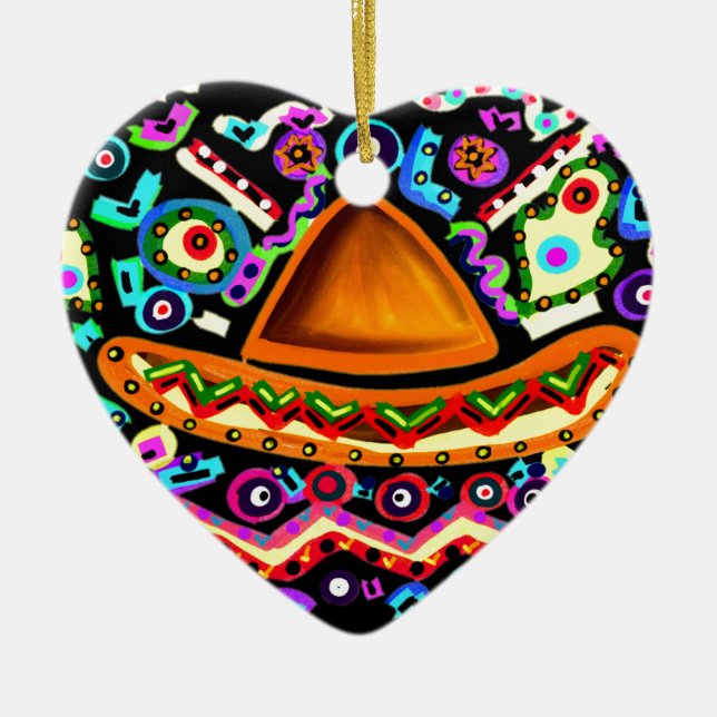 Ornement En Céramique Sombrero mexicain (Devant)