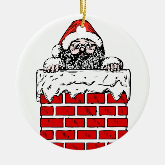 Ornement En Céramique Sooty Père Noël dans l'ornement de Noël au Chimney (Devant)