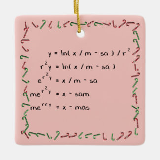 Ornement En Céramique Souhait de Noël de mathématiques