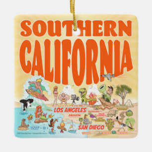 Ornement En Céramique Southern California Square Ornament