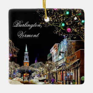 Ornement En Céramique Souvenir de Noël de Burlington, Vermont