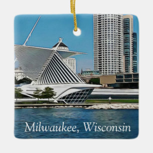Ornement En Céramique Souvenir de Noël de chef de fromage de Milwaukee