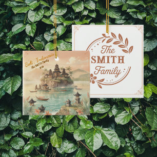 Ornement En Céramique Souvenir de voyage en famille à Bali en Indonésie